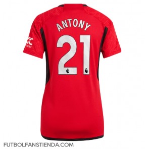 Manchester United Antony #21 Primera Equipación Mujer 2023-24 Manga Corta